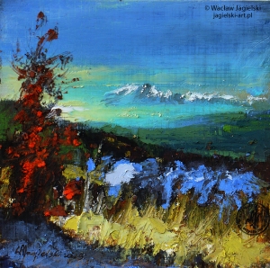 "Tatrzański Anioł Pański" 
11 cm x 11 cm olej 2025
