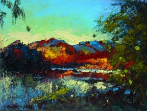 "Zakole Popradu - Piwniczna - Zdr&oacute;j" 
18 cm x 24 cm olej 2026