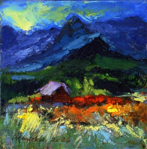 "Pod Śpiącym Mnichem" 
11 cm x 11 cm olej 2026