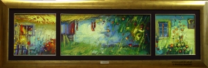 "Tryptyk z oknami" 60 cm x 180 cm olej 2013