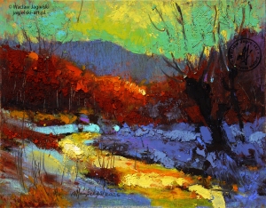 "Rzeka" 18 cm x 24 cm olej 2025