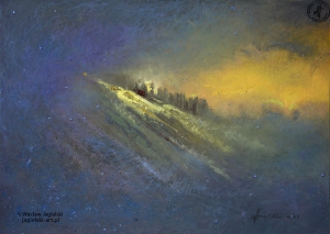 " Oddech Boga" 
50 cm x 70 cm pastel olejny 2023