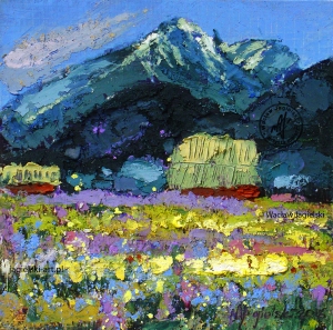 ""Spacer po hali" - polskie Tatry " 
11 cm x 11 cm olej 2026