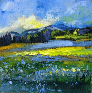 "Tatrzańskie niezapominajki" 
11 cm x 11 cm olej 2026
