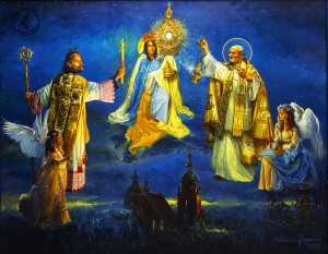 "Jezu Przemieniony błogosław nam"
 306 cm x 378 cm olej 2022