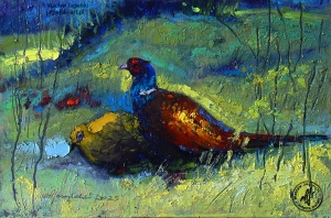 "Opiekun" 17 cm x 27 cm olej 2025